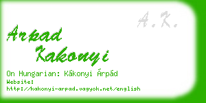 arpad kakonyi business card